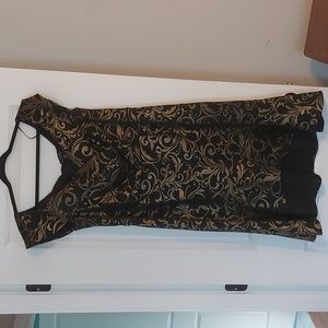 Enfocus Womens Black and Gold Dress 16W